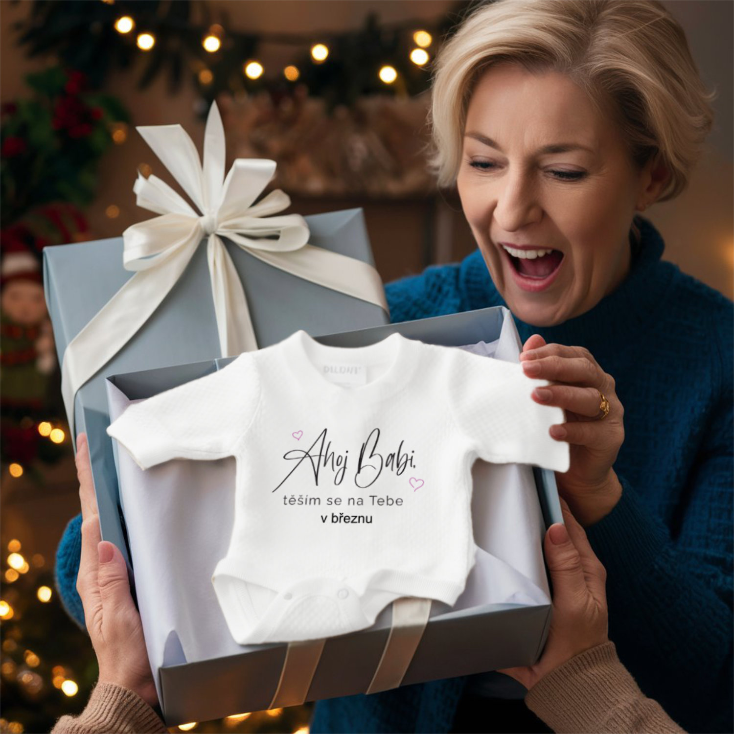 Dětské body  s potiskem Ahoj Babi oznamovací body