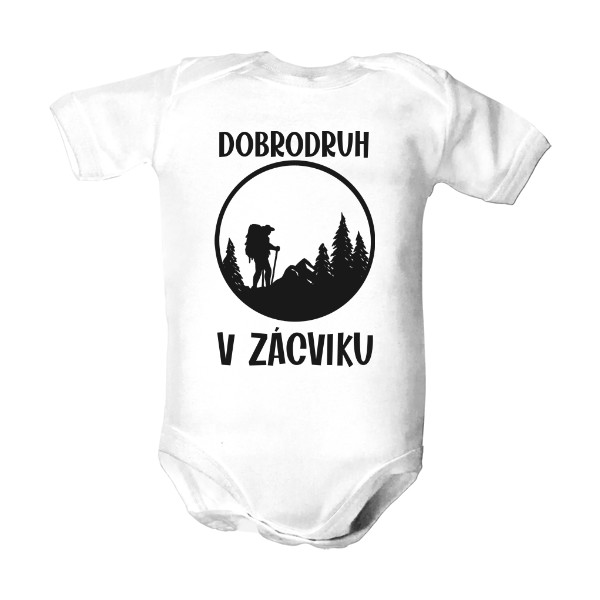 Dětské body  s potiskem Dobrodruh v zácviku varianta průhledná