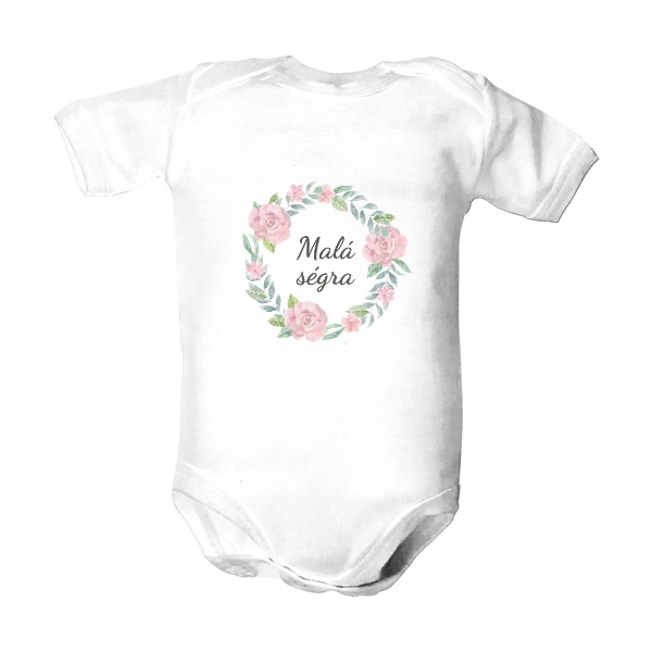 Dětské body  s potiskem Malá ségra - věneček